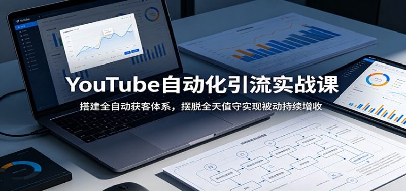 YouTube自动化引流实战课:搭建全自动获客体系,摆脱全天值守实现被动持续增收-初遇资源网