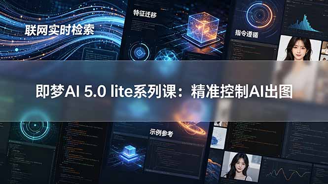 即梦AI 5.0 lite实战课:联网实时检索+特征迁移+指令遵循+示例参考,精准控制AI出图-初遇资源网