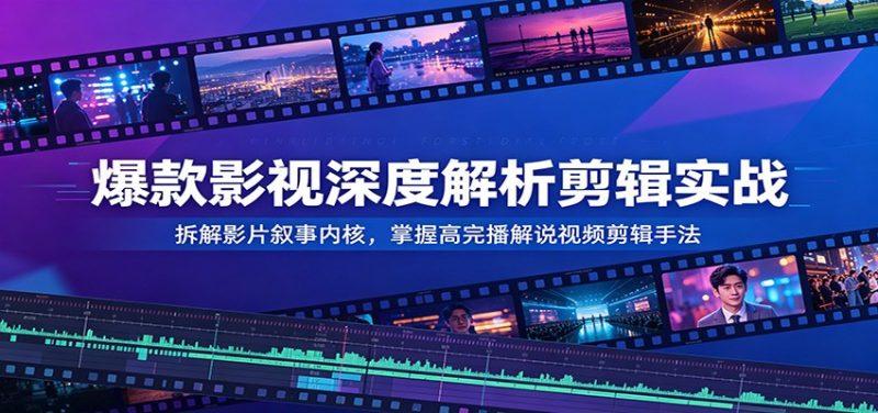 爆款影视深度解析剪辑实战:拆解影片叙事内核,掌握高完播解说视频剪辑手法-初遇资源网