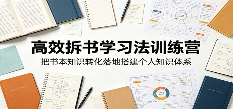 高效拆书学习法训练营,把书本知识转化落地搭建个人知识体系-初遇资源网