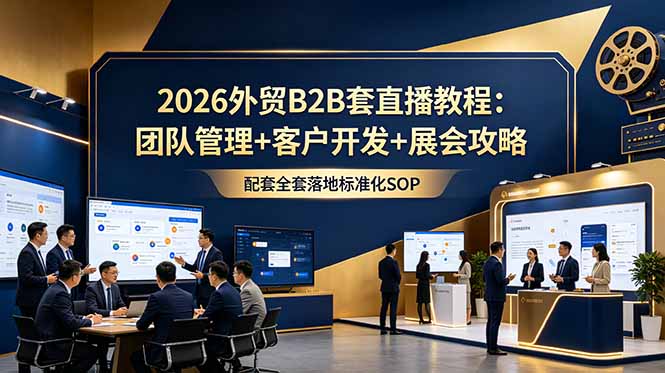 2026外贸B2B套直播教程:团队管理+客户开发+展会攻略,配套全套落地标准化SOP-初遇资源网