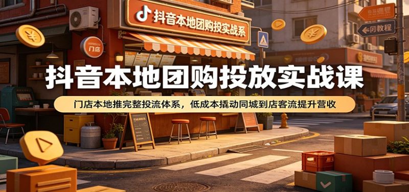 抖音本地团购投放实战课:门店本地推完整投流体系,低成本撬动同城到店客流提升营收-初遇资源网