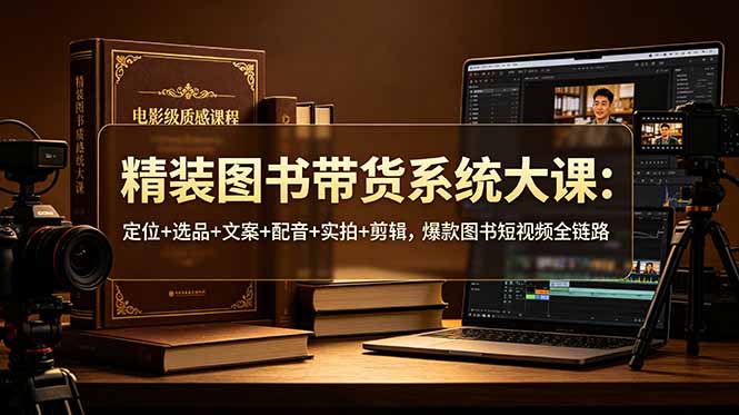 精装图书带货系统大课:定位+选品+文案+配音+实拍+剪辑,爆款图书短视频全链路-初遇资源网