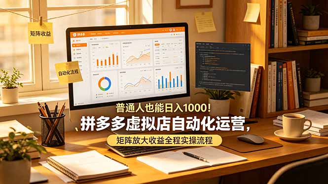普通人也能日入 1000！拼多多虚拟店自动化运营，矩阵放大收益全程实操流程-初遇资源网