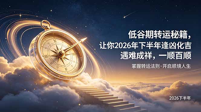 【中创网】付费文章：低谷期转运秘籍，让你2026年下半年逢凶化吉，遇难成祥，一顺百顺。 - 初遇资源网