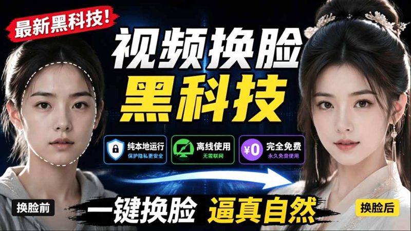 AI 人工智能如此夸张？一键视频换脸黑科技，纯本地离线运行，本地视频换脸娱乐工具， AI FaceSwap-初遇资源网