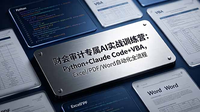 【中创网】财会审计专属 AI实战训练营：Python+Claude Code+VBA，Excel/PDF/Word自动化全流程 - 初遇资源网