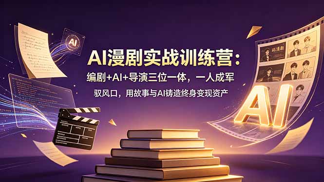 【中创网】AI漫剧实战训练营：编剧+AI+导演三位一体，一人成军 驭风口，用故事与AI铸造终身变现资产 - 初遇资源网