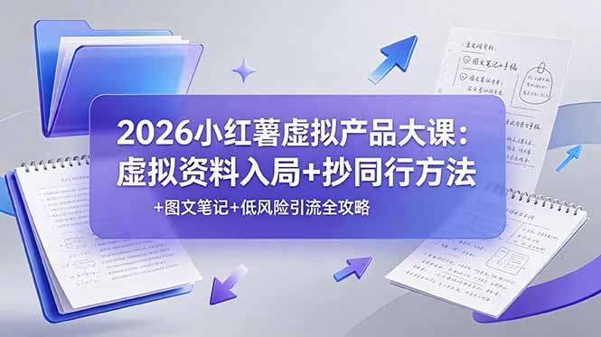 【中创网】2026小红薯虚拟产品大课：虚拟资料入局+抄同行方法+图文笔记+低风险引流全攻略 - 初遇资源网