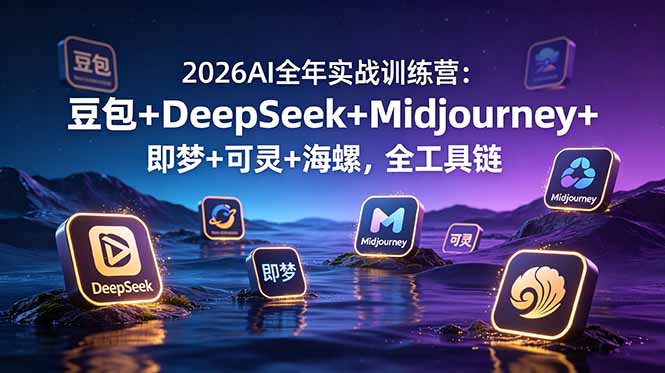 2026AI全年实战训练营：豆包+DeepSeek+Midjourney+即梦+可灵+海螺，全工具链-初遇资源网