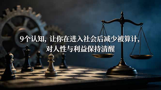 付费文章：9个认知，让你在进入社会后减少被算计，对人性与利益保持清醒-初遇资源网