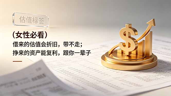 【中创网】付费文章：（女性必看）借来的估值会折旧，带不走；挣来的资产能复利，跟你一辈子 - 初遇资源网