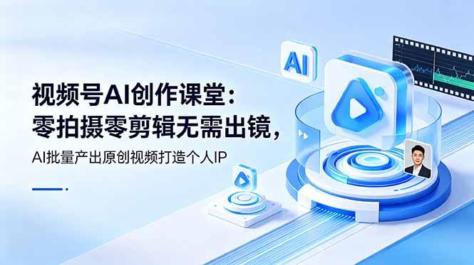 【中创网】视频号AI创作课堂：零拍摄零剪辑无需出镜，AI批量产出原创视频打造个人IP - 初遇资源网