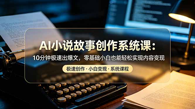 【中创网】AI小说故事创作系统课：10分钟极速出爆文，零基础小白也能轻松实现内容变现 - 初遇资源网