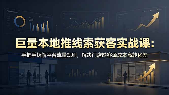 巨量本地推线索获客实战课：手把手拆解平台流量规则，解决门店缺客源成本高转化差-初遇资源网