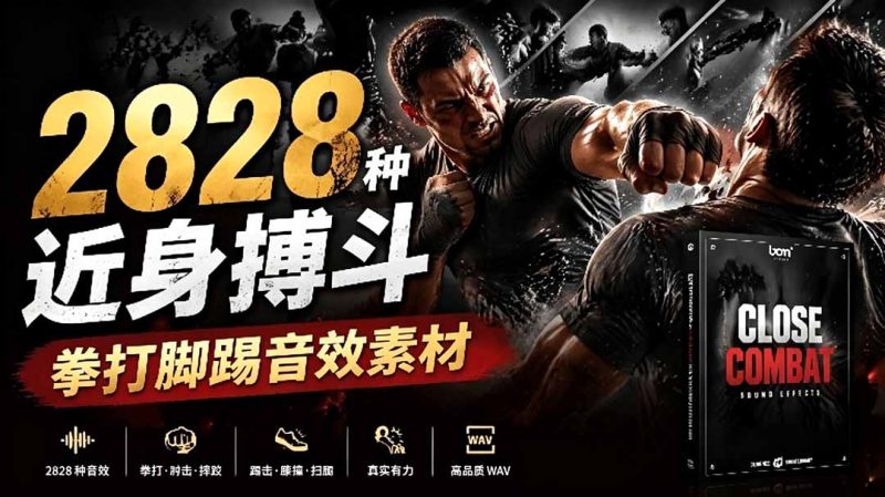 宝藏级别音效！2828种近身搏斗拳打脚踢音效素材，全部中文分类，免解压使用  Close Combat-初遇资源网