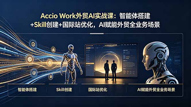 Accio Work外贸AI实战课：智能体搭建+Skill创建+国际站优化，AI赋能外贸全业务场景-初遇资源网
