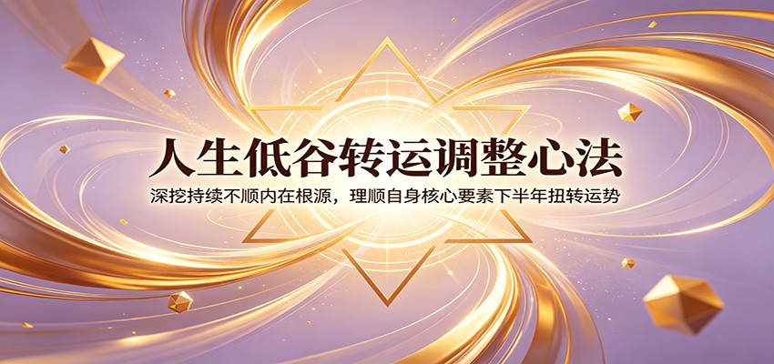 【福缘网创】人生低谷转运调整心法：深挖持续不顺内在根源，理顺自身核心要素下半年扭转运势 - 初遇资源网