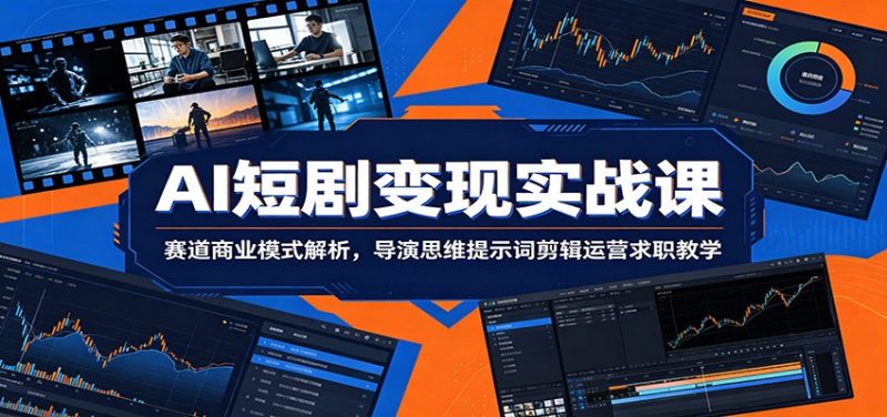 AI短剧变现实战课：赛道商业模式解析，导演思维提示词剪辑运营求职教学-初遇资源网