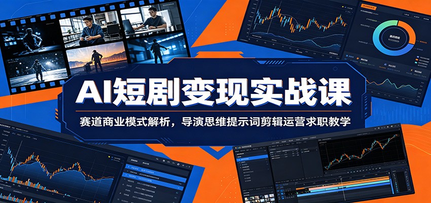 【福缘网创】AI短剧变现实战课：赛道商业模式解析，导演思维提示词剪辑运营求职教学 - 初遇资源网