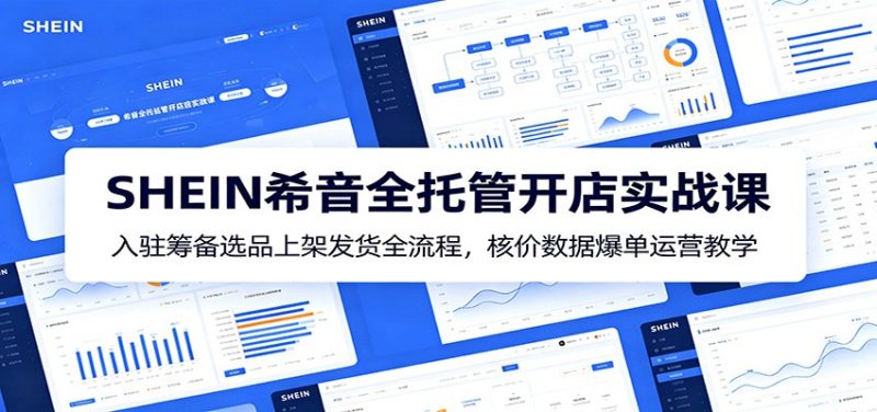 SHEIN希音全托管开店实战课：入驻筹备选品上架发货全流程，核价数据爆单运营教学-初遇资源网