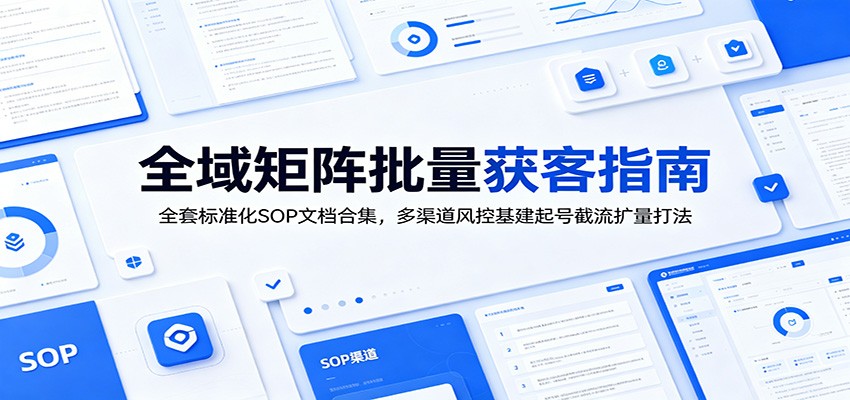 【福缘网创】全域矩阵批量获客指南：全套标准化SOP文档合集，多渠道风控基建起号截流扩量打法 - 初遇资源网