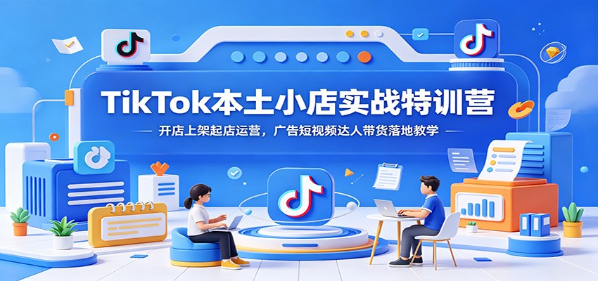 【福缘网创】TikTok本土小店实战特训营：开店上架起店运营，广告短视频达人带货落地教学 - 初遇资源网