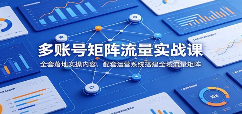 多账号矩阵流量实战课：全套落地实操内容，配套运营系统搭建全域流量矩阵-初遇资源网