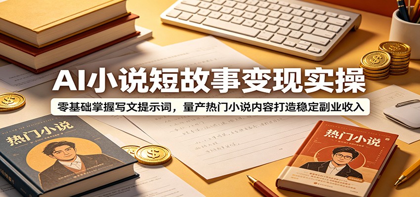 【福缘网创】AI小说短故事变现实操：零基础掌握写文提示词，量产热门小说内容打造稳定副业收入 - 初遇资源网