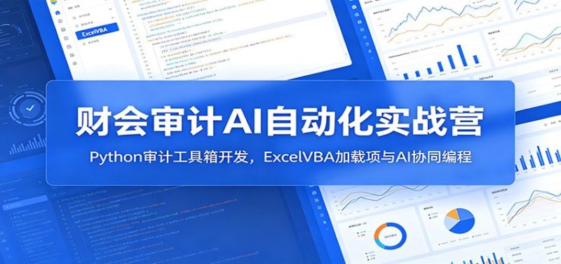 财会审计AI自动化实战营：Python审计工具箱开发，ExcelVBA加载项与AI协同编程-初遇资源网
