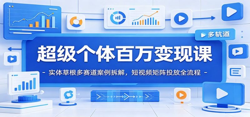 超级个体百万变现课：实体草根多赛道案例拆解，短视频矩阵投放全流程-初遇资源网