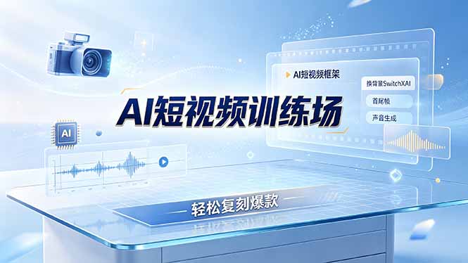老陈AI短视频训练场:AI短视频框架+换背景SwitchXAI+首尾帧+声音生成,轻松复刻爆款-初遇资源网