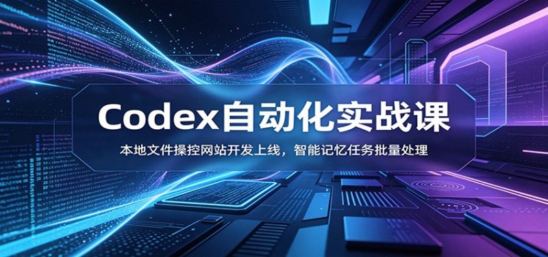 Codex自动化实战课：本地文件操控网站开发上线，智能记忆任务批量处理-初遇资源网