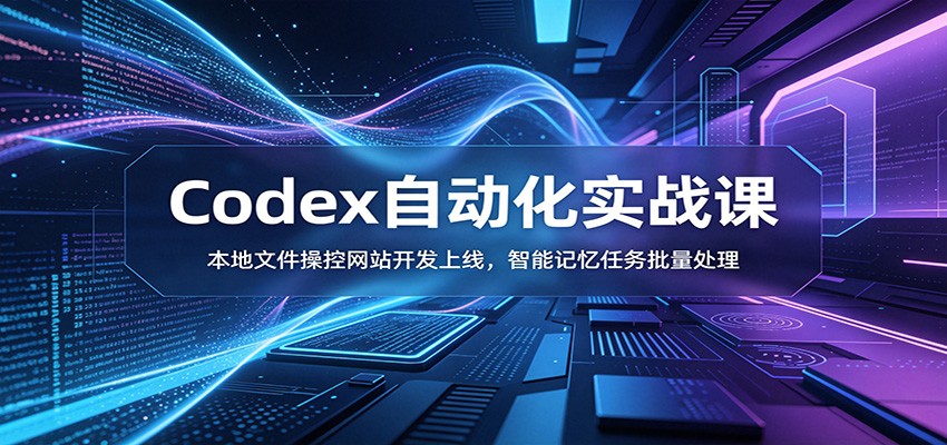 【福缘网创】Codex自动化实战课：本地文件操控网站开发上线，智能记忆任务批量处理 - 初遇资源网
