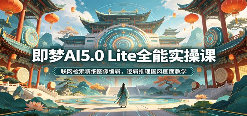 即梦AI5.0 Lite全能实操课：联网检索精细图像编辑，逻辑推理国风画面教学-初遇资源网