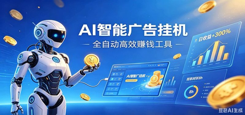 AI智能广告挂机，小白轻松上手，在家自动赚收益-初遇资源网