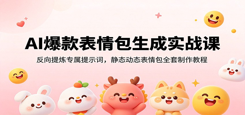 【福缘网创】AI爆款表情包生成实战课：反向提炼专属提示词，静态动态表情包全套制作教程 - 初遇资源网