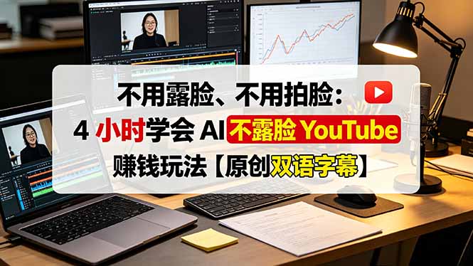 【中创网】不用露脸、不用拍脸：4 小时学会 AI 不露脸 YouTube 赚钱玩法【原创双语字幕】 - 初遇资源网
