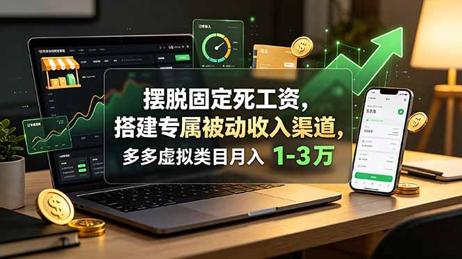 【中创网】摆脱固定死工资，搭建专属被动收入渠道，多多虚拟类目月入 1-3 万 - 初遇资源网