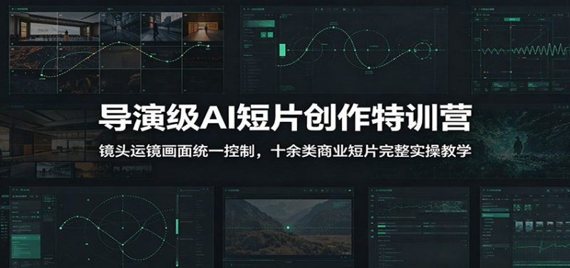 导演级AI短片创作特训营：镜头运镜画面统一控制，十余类商业短片完整实操教学（更新）-初遇资源网