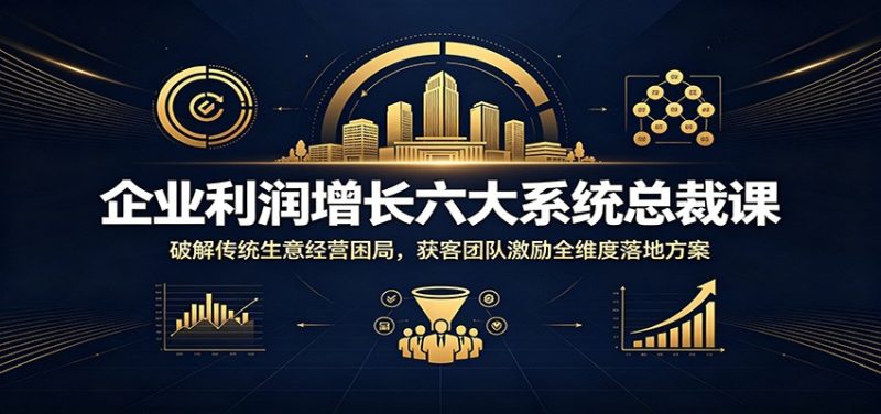 企业利润增长六大系统总裁课：破解传统生意经营困局，获客团队激励全维度落地方案-初遇资源网