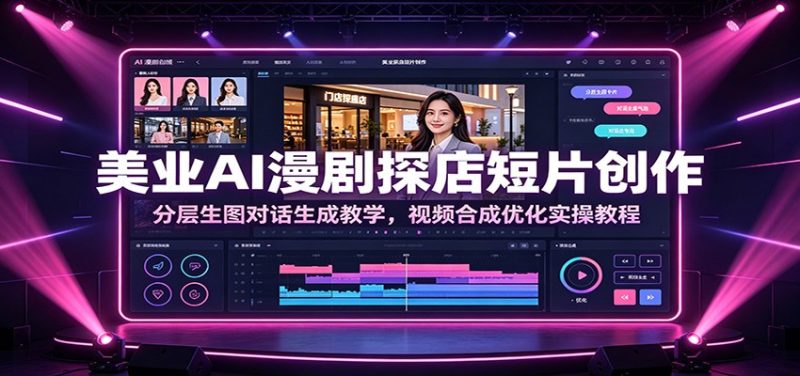 美业AI漫剧探店短片创作：分层生图对话生成教学，视频合成优化实操教程-初遇资源网