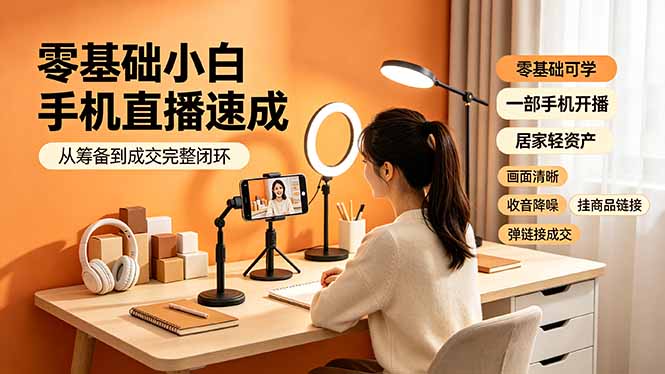 【中创网】零基础小白手机直播速成，从筹备到成交完整闭环，适配苹果安卓系统，解决杂音卡顿留人难问题 - 初遇资源网
