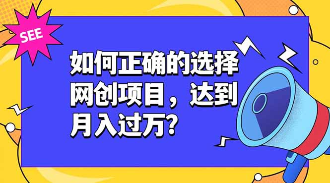 【中创网】如何正确的选择网创项目，达到月入过万？，本课程教你正确选择项目。 - 初遇资源网