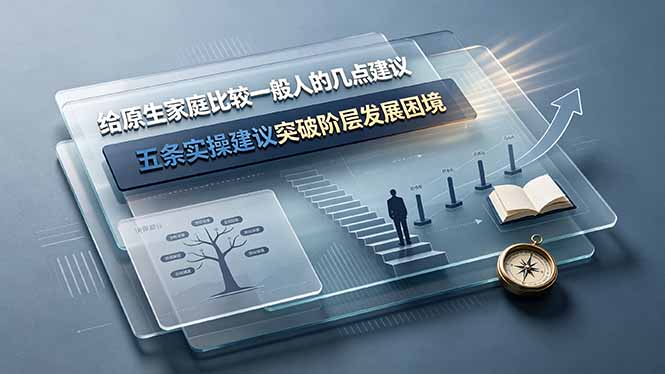付费文章:给原生家庭比较一般人的几点建议,五条实操建议突破阶层发展困境-初遇资源网