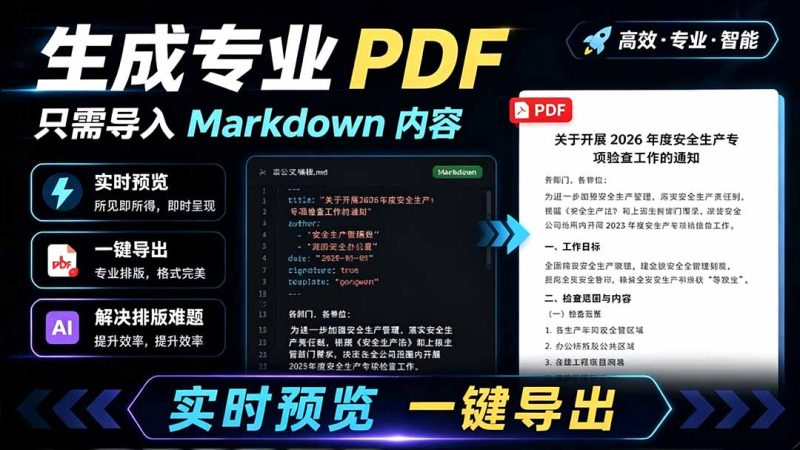 只需导入 Markdown 内容,实时预览一键导出专业 PDF!轻松解决AI生成内容排版问题 Presto-初遇资源网