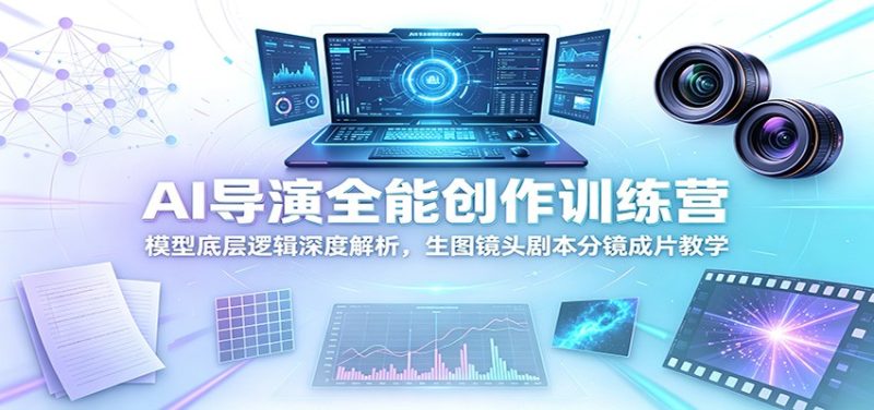AI导演全能创作训练营：模型底层逻辑深度解析，生图镜头剧本分镜成片教学-初遇资源网