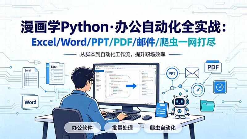 漫画学Python·办公自动化全实战:Excel/Word/PPT/PDF/邮件/爬虫一网打尽-初遇资源网