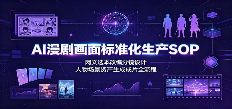AI漫剧画面标准化生产SOP:网文选本改编分镜设计,人物场景资产生成成片全流程-初遇资源网