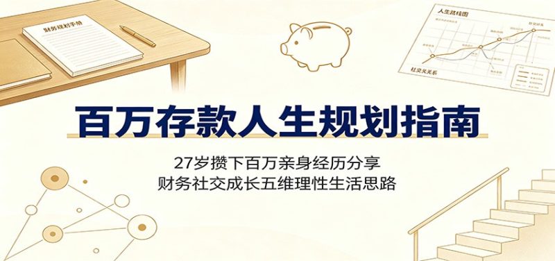百万存款人生规划指南：27岁攒下百万亲身经历分享，财务社交成长五维理性生活思路-初遇资源网